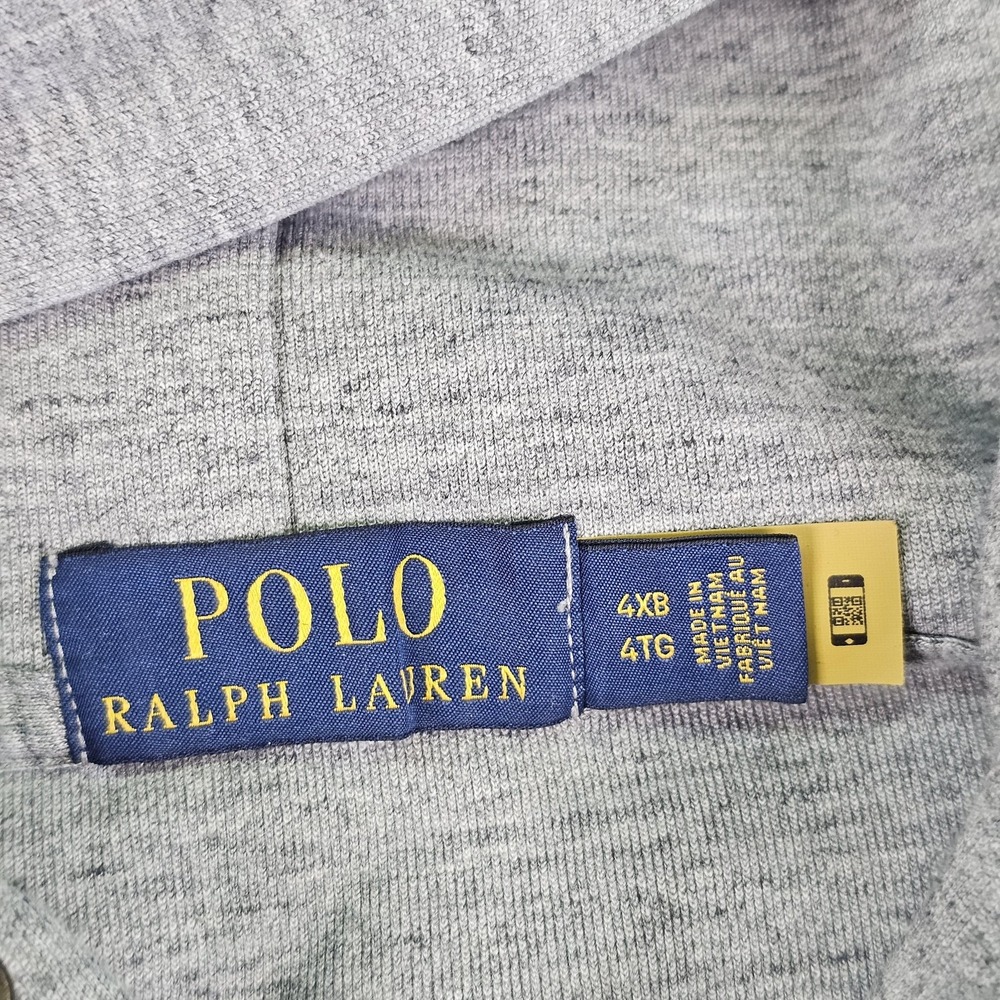Polo Ralph Lauren Hoodie Mens 4XB Gray Full Zip Sweatshirt Embroidered Pony‎ - Picture 8 of 13